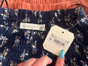 Altar'd State Blue Floral Mini Skirt thumbnail 3