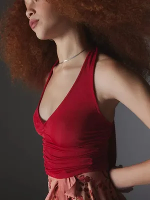 Urban Outfitters Silence + Noise Naomi Ruched Halter Top S thumbnail 5