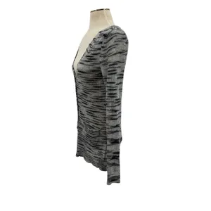 Free People Beach Cardigan Sweater Stripe Mohair Blend Gray Size‎ Small thumbnail 7