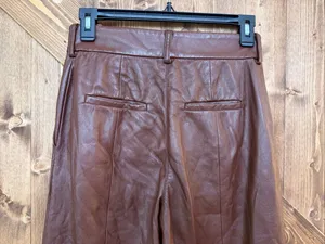 Jason Wu Collective Women’s Size 0 Brown Faux Leather High Rise Cropped Pants (9 thumbnail 6