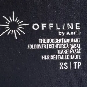 OFFLINE By Aerie The Hugger High Waisted Foldover Flare Legging Black XS thumbnail 7