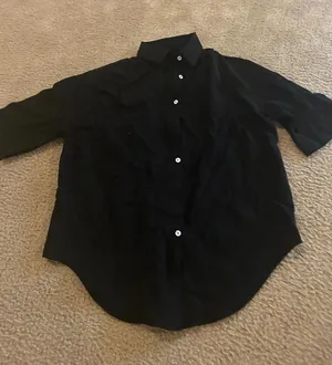 Shirt woman bottons blouse black cute size medium thumbnail 1