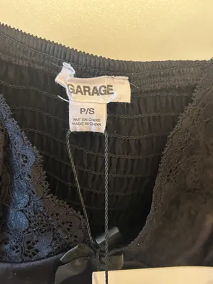 Garage Black Satin laces top- NWT thumbnail 4