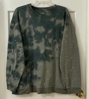 Natural Life Slate Green Speckled Tie Dye Sweatshirt L Boho Grunge Indie Cozy thumbnail 1
