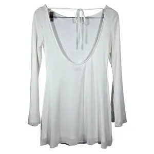 Princess Polly White Lukea Long Sleeve‎ Mini Dress Open Back Mesh Overlay US 8 thumbnail 2