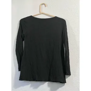 Eileen Fisher Women's Long Sleeve Crew Top Pp dark mocha brown thumbnail 2