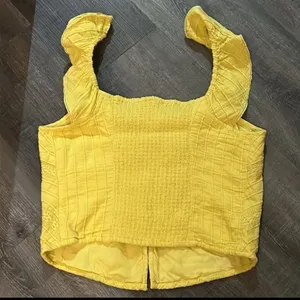 NWOT Free People Yellow Riviera Lace Tank Size Small thumbnail 6