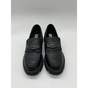 Steve Madden Shoes Womens Size 7 Black Leather Lawrance Loafers Chunky Lug Sole thumbnail 3