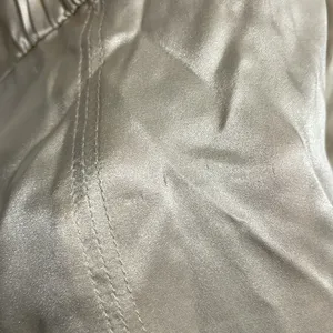 💖 NWT Reformation 100% Silk Roe Puff Sleeve Shirred Blouse in Champagne Gold thumbnail 11