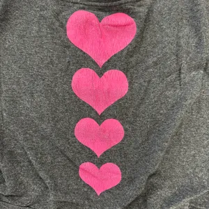 Off-Shoulder Charcoal Grey Cropped Sweatshirt w/ Pink Heart Graphic 💕 | Y2K Loungecore | Size M thumbnail 7