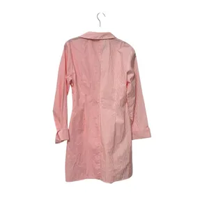 English Factory 100% Pink Cotton Striped Twist Shirt Mini Dress Size Medium thumbnail 6
