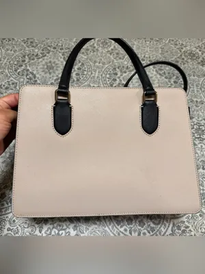 Kate Spade New York Pale Cream Pink and Black Satchel with CrossBody handle thumbnail 5