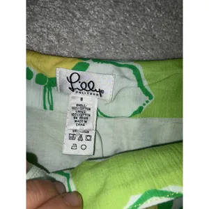 Lilly Pulitzer Pleated A-Line Skirt Green White Daisy Floral Yellow Bow 8 thumbnail 5