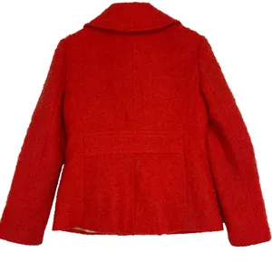 J.Crew Peacoat Red Mohair Wool Blend Double Breasted Jacket Retro Classic Work 6 thumbnail 4
