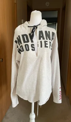 Women's Victoria's Secret PINK Indiana Hoosiers Hoodie Grey Size S thumbnail 1