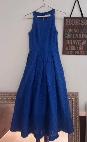 EmilyandFin Royal Blue Sleeveless Halter Dress thumbnail 1