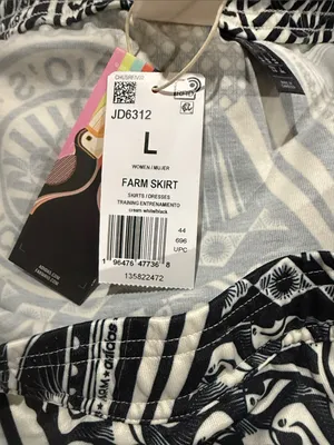 NWT Adidas x Farm Rio Skirt Black White Graphic Print JD6312 Large Streetwear thumbnail 8
