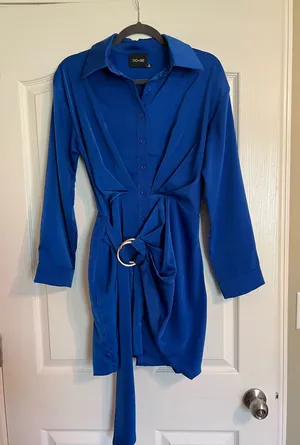 DO+BE Dress Blue Button Down Long Sleeve thumbnail 1