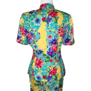 Adrianna Papell Size 6 Vintage Two Piece‎ Skirt Top Suit Set 100% Silk Floral thumbnail 10