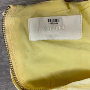 Capulet Keyla Yellow Plaid Linen Puff Sleeve Crop Top XL thumbnail 5