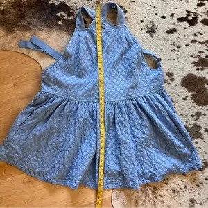 FREE PEOPLE Blue Free-Est Va Va Volume Mini Dress Feminine Open‎ Back thumbnail 6
