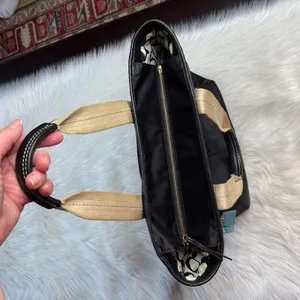 Coach Vintage Black Satin Double Handle Tote Bag thumbnail 8