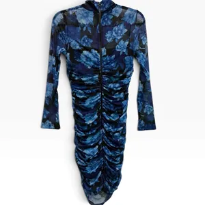 Alice + Olivia Delora Floral Mesh Mini Dress Dream Royalty Ruched Bodycon 6 S thumbnail 3