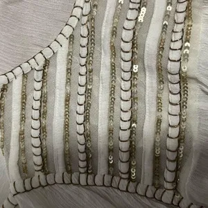 Cream Pleated 3/4 Sleeve Blouse with Bib Collar thumbnail 5