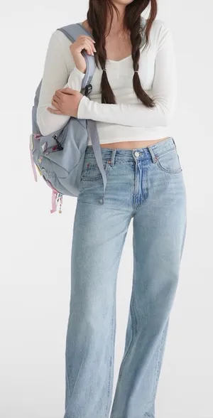 Aeropostale 90s Baggy Jeans Light Wash Size 4 thumbnail 1