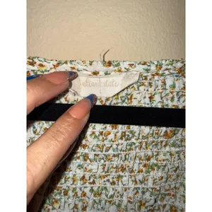 Altar'd State Ditsy Floral Smock Crop Off Shoulder Puff Sleeve Cream top L Boho‎ thumbnail 7