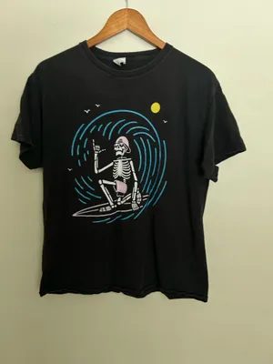 Surfer skeleton tee Black Size L thumbnail 4