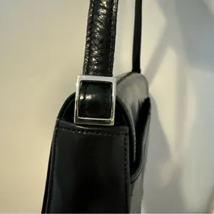 Vintage Fossil Black Leather Hobo Shoulder Flap Bag‎ Y2K thumbnail 9