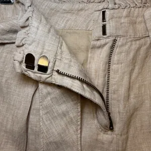 Vineyard Vines Khaki‎ Belted Lined Linen Paperbag Waist Shorts Quiet Luxury 4 thumbnail 4