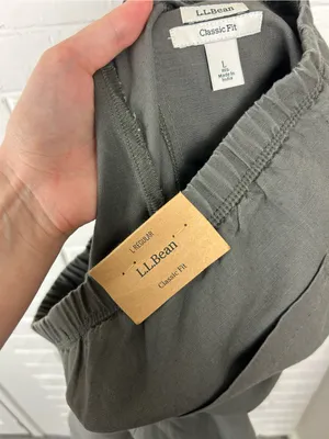 NWT L.L.Bean Green Classic Fit Linen Cotton Pants Size L thumbnail 3