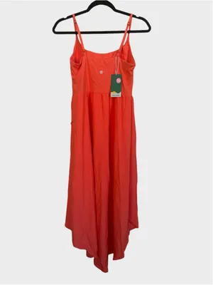 Size M Halara High Low 2-Piece Pocket Flowy Midi Quick Dry Casual Dress Flamingo thumbnail 3