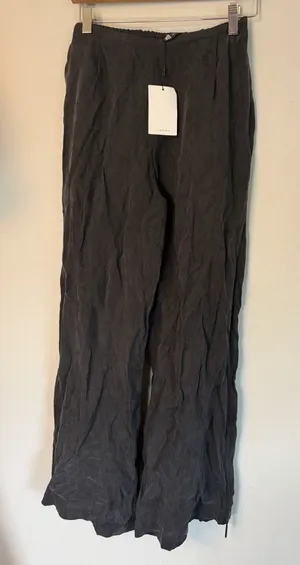 Zara black silky lyocell Pajama Lounge Pants Sz small NWT $60 thumbnail 1