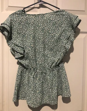 Monteau Green Floral Blouse thumbnail 2