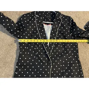 black-and-white polka dot Talbots Linen Blend Dot Blazer Single Button 12 thumbnail 7