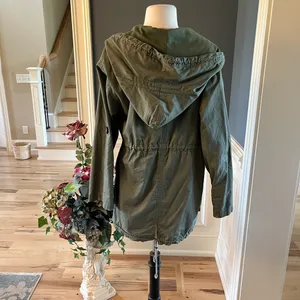 Ellison Olive Green Lightweight Utility Jacket Hooded Womens Medium thumbnail 7