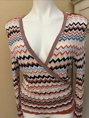 Lascana for Venus Chevron Wrap V-Neck Sweater - Multi-Color thumbnail 1