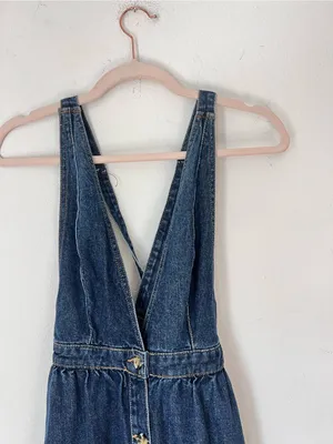 Urban Outfitters UO Denim Sleeveless Midi Dress XS 100% Cotton Casual Blue Jeans thumbnail 4