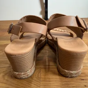 DV by Dolce Vita Women's 8 Electric Raffia Wedge Sandals Open Toe Brown Beige thumbnail 6