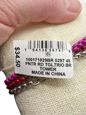 NWT On 34th 3 Piece Enamel Coated Link Bracelets Red thumbnail 7