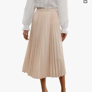 Amazon SweatyRocks Women's Casual Solid Longline Pleated Long Skirt Medium thumbnail 1
