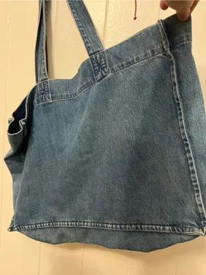 Rare Good American Limited Edition Indigo Large Blue Denim Tote Bag Handbag thumbnail 3