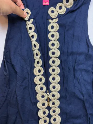 Lilly Pulitzer size 2 Navy Sleeveless Shift Dress xs Gold Decorative Placket thumbnail 7