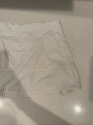 LULULEMON Pace Rival Tennis Skirt White Tall *4-way Stretch 15" Size 4 thumbnail 6