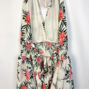 Madden Girl NYC White & Pink Floral Tiered Halter Mini Dress XL thumbnail 4