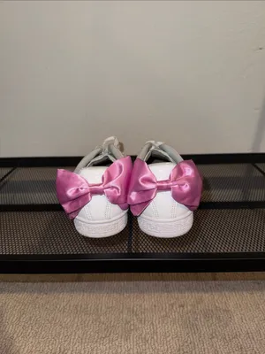 Puma White Sneakers with Pink Satin Bow thumbnail 4