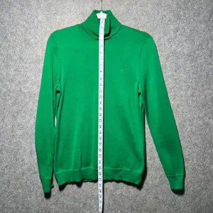 Lauren Ralph Lauren Green Cotton Turtleneck Sweater Womens Size‎ Medium LRL Logo thumbnail 2